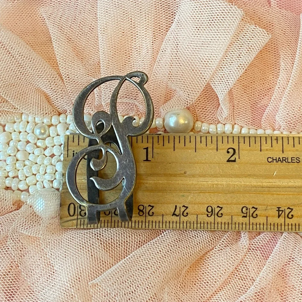 Vintage Apollo Silver Co Monogram Sterling Silver Initial SC Money Holder Clip
